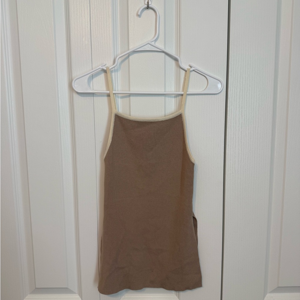Crescent Brown Camisole with Cream Trim